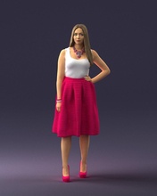 woman pink 0072 3d print ready scan model polygon 3dprint human male realistic posed character people miniatures man child style success outfit fashion 3d print model - Mito3D