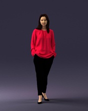 woman in pink sweater 0228 3 d print ready 3d model 3dexport scan polygon 3dprint human male realistic posed character people miniatures man child clothes stylishly elegantly 3d print model - Mito3D