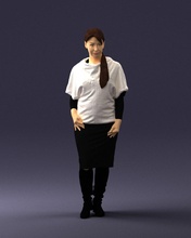 woman pose 0236 3d print ready scan model polygon 3dprint human male realistic posed character people miniatures man child style success outfit fashion 3d print model - Mito3D