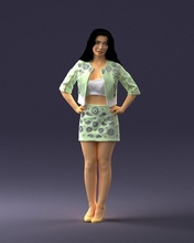 woman pose 0251 3d print ready scan model polygon 3dprint human male realistic posed character people miniatures man child style success outfit fashion 3d print model - Mito3D