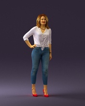 woman red shoes 0404 3d print ready scan model polygon 3dprint human male realistic posed character people miniatures man child style success outfit fashion 3d print model - Mito3D