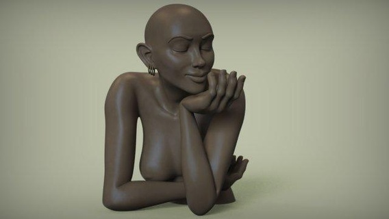 kadın heykel 3d yazdır model in 3dexport yazdırılabilir moda karakter afrikalı insanlar takı kız düşünme şekil siyah kolye ayakta durmak african american woman female character people 3d print model - Mito3D