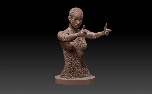 mujer disparo cuadrícula 3d print model - Mito3D