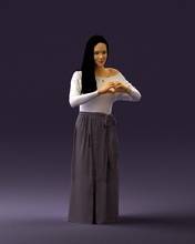 Frau zeigen Herz 0606 3d drucken bereit Scan Modell Polygon 3dprint männlich realistisch gestellt Charakter Miniaturen Kind Stil Erfolg Outfit Mode 3d print model - Mito3D