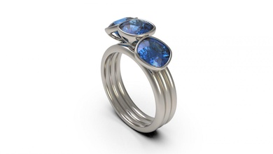 mujer solitario anillo 82 oro joya joyería plata imprimible diamante Moda Boda zafiro rubí amor 3d print model - Mito3D