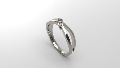 mujer solitario banda anillo 105 oro joya joyería plata imprimible diamante Moda Boda zafiro rubí amor 3d print model - Mito3D