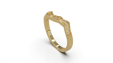 femme solitaire bande bague 50 or bijou bijoux argent imprimable diamant mode mariage saphir rubis l'amour 3d print model - Mito3D