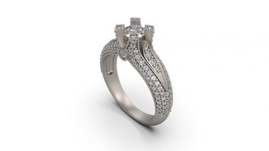 Kadın Solitaire yüzük 07 altın mücevher takı gümüş yazdırılabilir elmas moda düğün safir yakut Aşk 3d print model - Mito3D