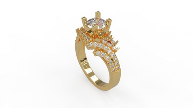 frau solitär ring 102 3d drucken modell ringe 3dexport gold juwel schmuck silber druckbar diamant mode hochzeit saphir rubin liebe 3d print model - Mito3D
