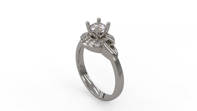 femme solitaire bague 103 or bijou bijoux argent imprimable diamant mode mariage saphir rubis l'amour 3d print model - Mito3D