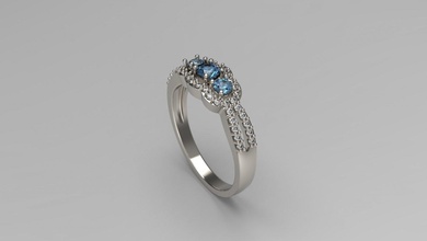 femme solitaire bague 104 or bijou bijoux argent imprimable diamant mode mariage saphir rubis l'amour 3d print model - Mito3D