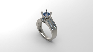 mujer solitario anillo 106 3d impresión modelo in anillos 3dexport oro joya joyería plata imprimible diamante moda boda zafiro rubí amor 3d print model - Mito3D