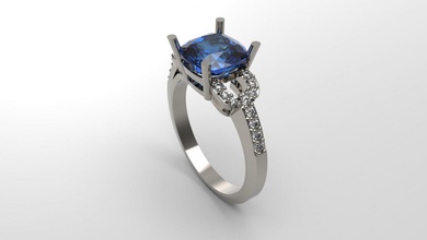 femme solitaire bague 107 or bijou bijoux argent imprimable diamant mode mariage saphir rubis l'amour 3d print model - Mito3D