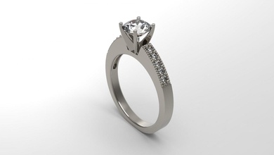 Frau Solitär Ring 108 Gold Juwel Schmuck Silber druckbar Diamant Mode Hochzeit Saphir Rubin Liebe 3d print model - Mito3D