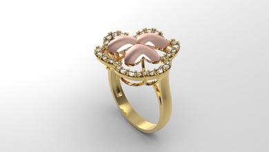 Frau Solitär Ring 109 Gold Juwel Schmuck Silber druckbar Diamant Mode Hochzeit Saphir Rubin Liebe 3d print model - Mito3D