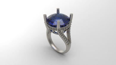 Frau Solitär Ring 111 Gold Juwel Schmuck Silber druckbar Diamant Mode Hochzeit Saphir Rubin Liebe 3d print model - Mito3D