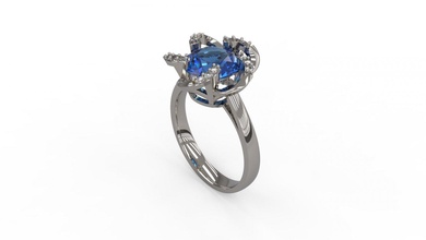 mulher solitário anel 118 ouro jóia joalheria prata imprimível diamante moda Casamento Saphire rubi amar 3d print model - Mito3D