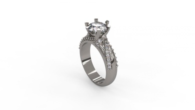 Frau Solitär Ring 124 Gold Juwel Schmuck Silber druckbar Diamant Mode Hochzeit Saphir Rubin Liebe 3d print model - Mito3D