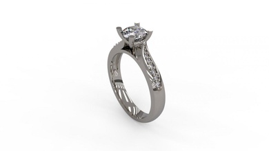 mujer solitario anillo 129 oro joya joyería plata imprimible diamante Moda Boda zafiro rubí amor 3d print model - Mito3D