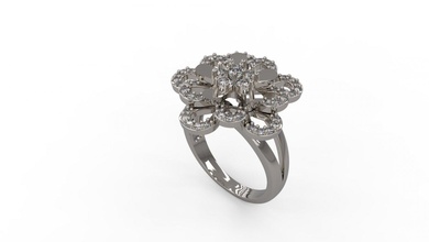 Frau Solitär Ring 130 Gold Juwel Schmuck Silber druckbar Diamant Mode Hochzeit Saphir Rubin Liebe 3d print model - Mito3D