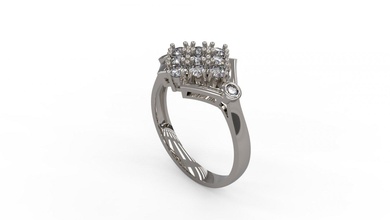 Frau Solitär Ring 132 Gold Juwel Schmuck Silber druckbar Diamant Mode Hochzeit Saphir Rubin Liebe 3d print model - Mito3D
