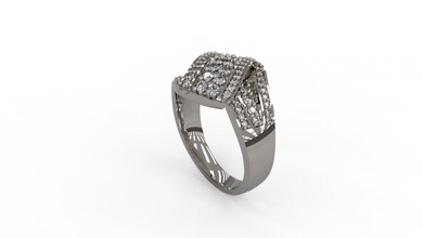 Frau Solitär Ring 133 Gold Juwel Schmuck Silber druckbar Diamant Mode Hochzeit Saphir Rubin Liebe 3d print model - Mito3D