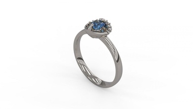 mujer solitario anillo 135 oro joya joyería plata imprimible diamante Moda Boda zafiro rubí amor 3d print model - Mito3D