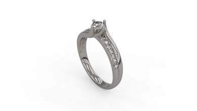 femme solitaire bague 138 or bijou bijoux argent imprimable diamant mode mariage saphir rubis l'amour 3d print model - Mito3D