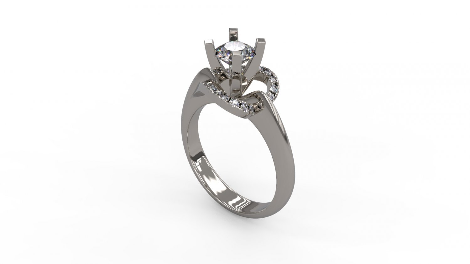 femme solitaire bague 140 or bijou bijoux argent imprimable diamant mode mariage saphir rubis l'amour 3D print model - Mito3D