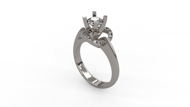 femme solitaire bague 140 or bijou bijoux argent imprimable diamant mode mariage saphir rubis l'amour 3d print model - Mito3D