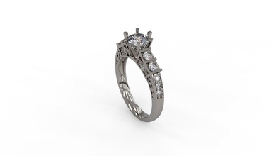 mujer solitario anillo 143 3d impresión modelo in anillos 3dexport oro joya joyería plata imprimible diamante moda boda zafiro rubí amor 3d print model - Mito3D