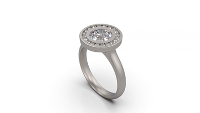 Frau Solitär Ring 24 Gold Juwel Schmuck Silber druckbar Diamant Mode Hochzeit Saphir Rubin Liebe 3d print model - Mito3D