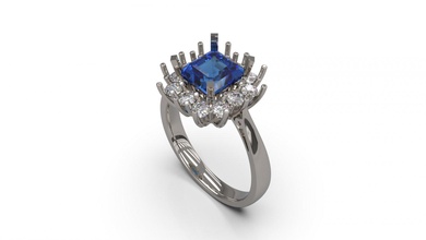 Frau Solitär Ring 29 Gold Juwel Schmuck Silber druckbar Diamant Mode Hochzeit Saphir Rubin Liebe 3d print model - Mito3D