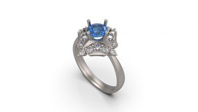 mulher solitário anel 30 ouro jóia joalheria prata imprimível diamante moda Casamento Saphire rubi amar 3d print model - Mito3D