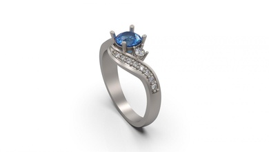 mulher solitário anel 33 ouro jóia joalheria prata imprimível diamante moda Casamento Saphire rubi amar 3d print model - Mito3D