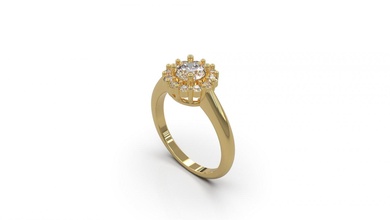 frau solitär ring 34 3d drucken modell ringe 3dexport gold juwel schmuck silber druckbar diamant mode hochzeit saphir rubin liebe 3d print model - Mito3D