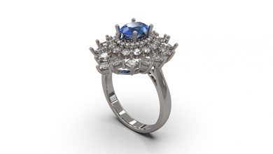 mulher solitário anel 35 ouro jóia joalheria prata imprimível diamante moda Casamento Saphire rubi amar 3d print model - Mito3D
