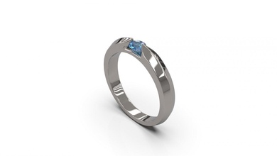 mujer solitario anillo 37 oro joya joyería plata imprimible diamante Moda Boda zafiro rubí amor 3d print model - Mito3D