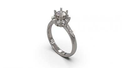 mujer solitario anillo 40 3d impresión modelo in anillos 3dexport oro joya joyería plata imprimible diamante moda boda zafiro rubí amor 3d print model - Mito3D