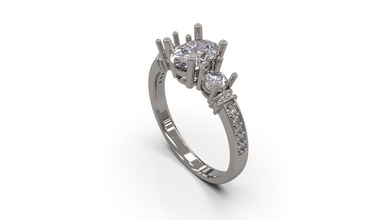 mujer solitario anillo 42 3d impresión modelo in anillos 3dexport oro joya joyería plata imprimible diamante moda boda zafiro rubí amor 3d print model - Mito3D