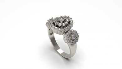 mulher solitário anel 56 ouro jóia joalheria prata imprimível diamante moda Casamento Saphire rubi amar 3d print model - Mito3D