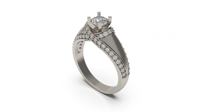 Frau Solitär Ring 59 Gold Juwel Schmuck Silber druckbar Diamant Mode Hochzeit Saphir Rubin Liebe 3d print model - Mito3D