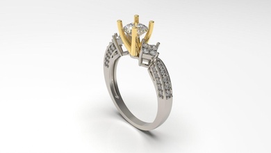 Kadın Solitaire yüzük 63 altın mücevher takı gümüş yazdırılabilir elmas moda düğün safir yakut Aşk 3d print model - Mito3D