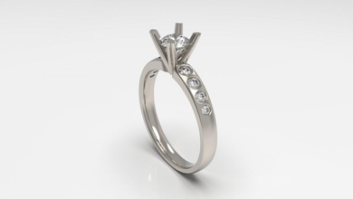 Frau Solitär Ring 72 Gold Juwel Schmuck Silber druckbar Diamant Mode Hochzeit Saphir Rubin Liebe 3d print model - Mito3D