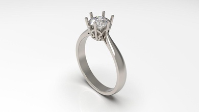 Frau Solitär Ring 75 Gold Juwel Schmuck Silber druckbar Diamant Mode Hochzeit Saphir Rubin Liebe 3d print model - Mito3D