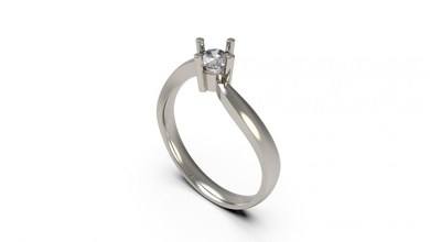 donna solitario squillare 77 oro gioiello gioielleria argento stampabile diamante moda nozze zaffiro rubino amore 3d print model - Mito3D