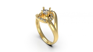 mujer solitario anillo 78 oro joya joyería plata imprimible diamante Moda Boda zafiro rubí amor 3d print model - Mito3D