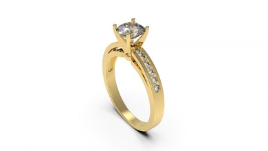 Frau Solitär Ring 80 Gold Juwel Schmuck Silber druckbar Diamant Mode Hochzeit Saphir Rubin Liebe 3d print model - Mito3D