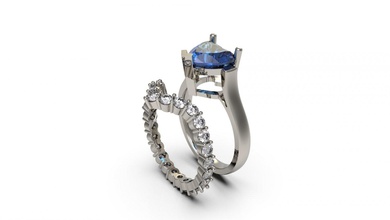 mujer solitario anillo 84 3d impresión modelo in anillos 3dexport oro joya joyería plata imprimible diamante moda boda zafiro rubí amor 3d print model - Mito3D