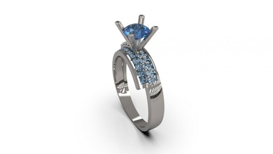mulher solitário anel 92 ouro jóia joalheria prata imprimível diamante moda Casamento Saphire rubi amar 3d print model - Mito3D